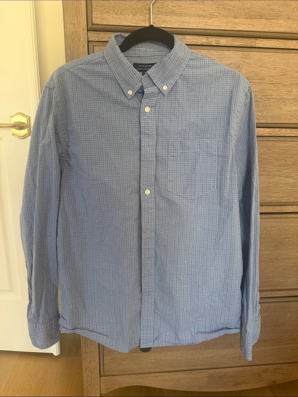 Banana Republic Light Blue Check Button-Down Shirt